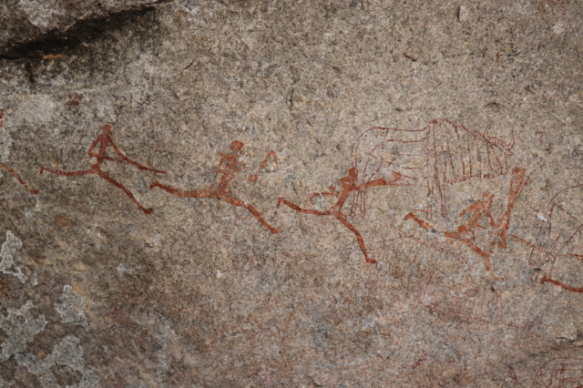 San Malereien, mit Wildebees